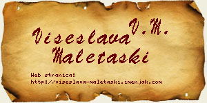 Višeslava Maletaški vizit kartica